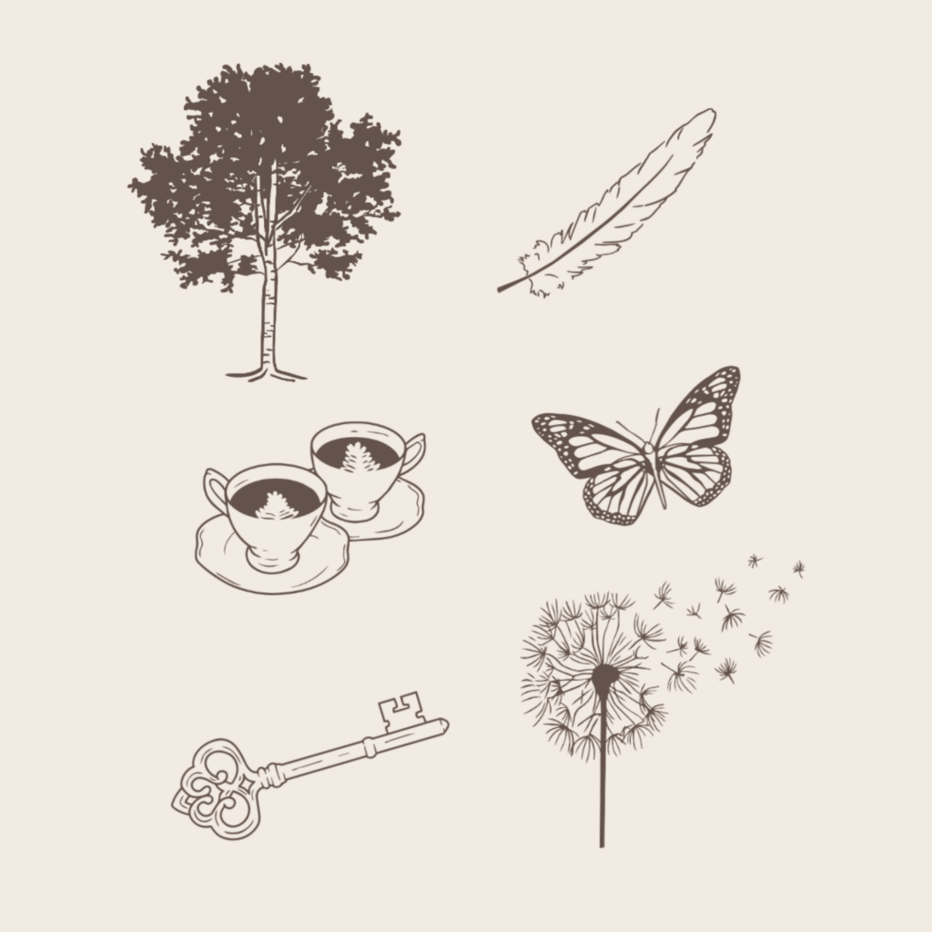 Fine line drawings for Intuitive Healing by Julie