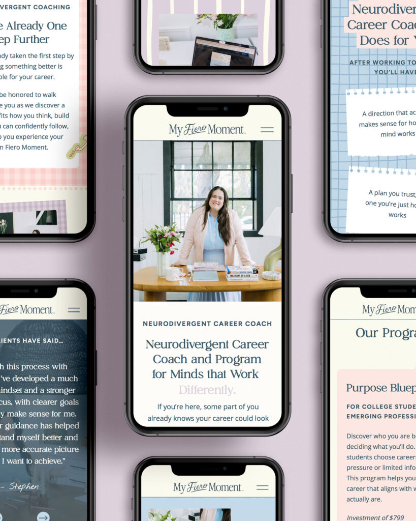 iphone graphic mockup showing website for My Fiero Moment