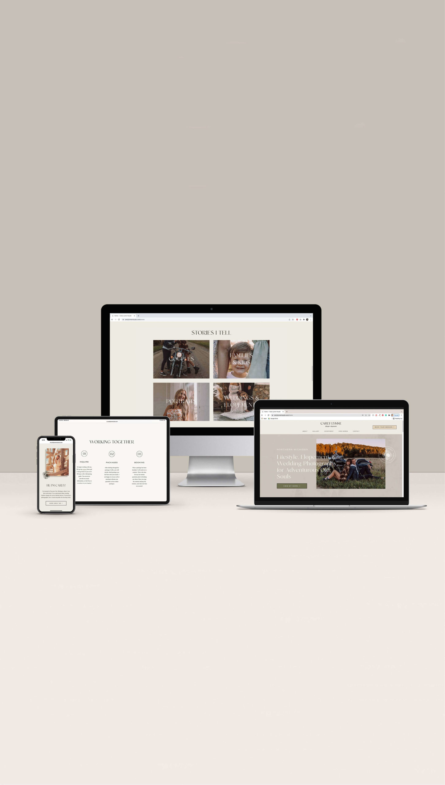 Web design for Carly Lynne Visuals