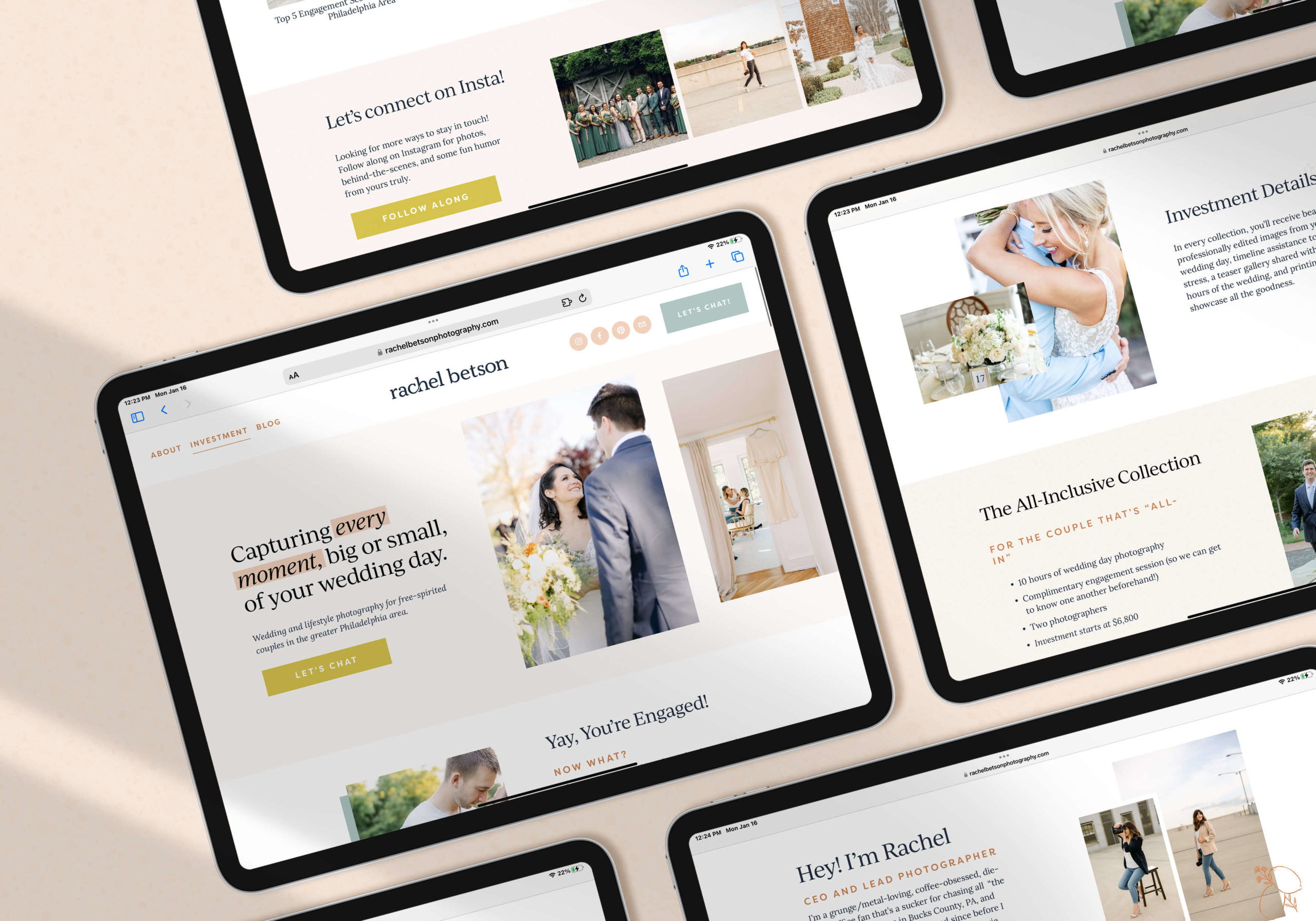 Responsive website design for wedding photographer