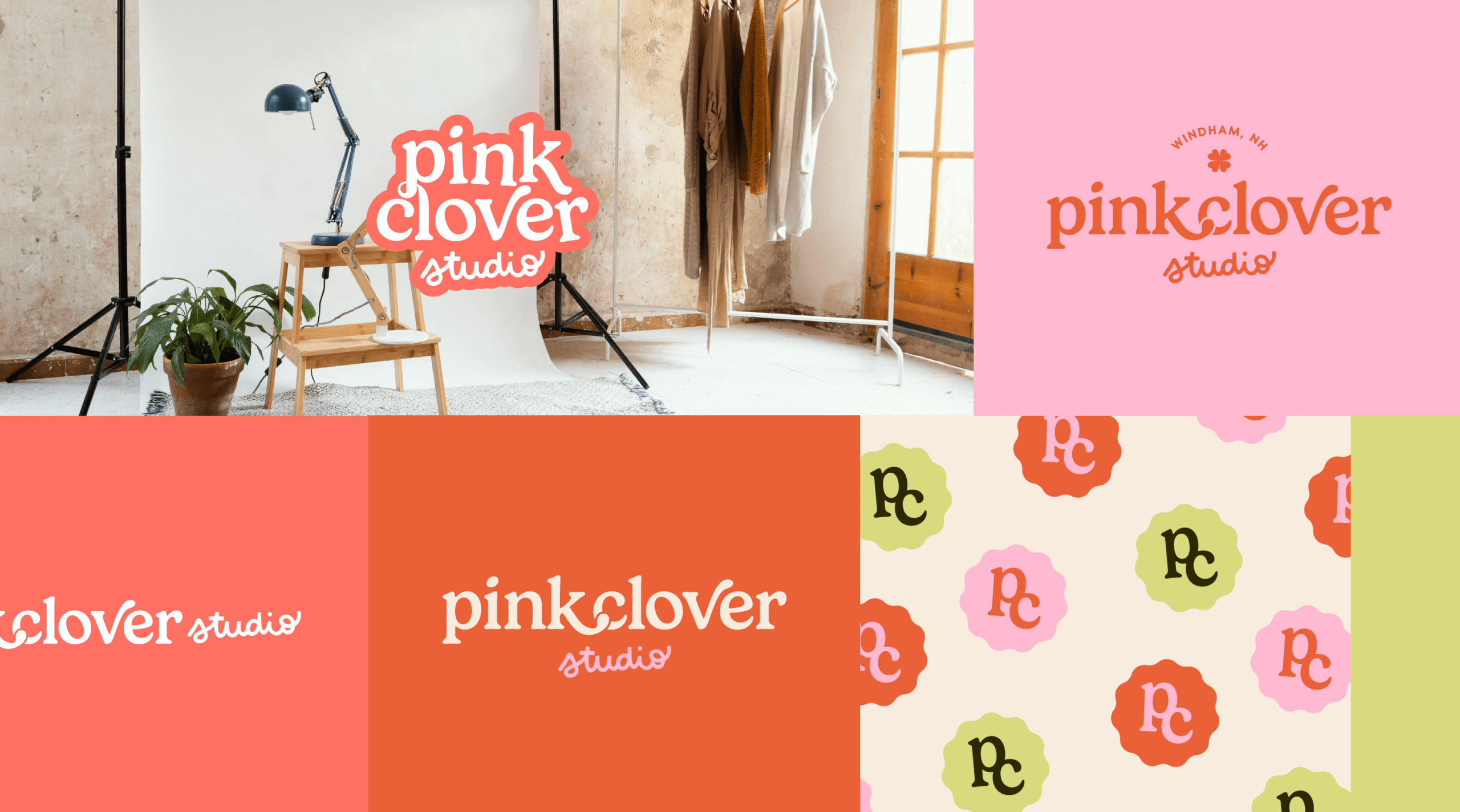 Colorful Playful branding for Pink Clover Studio